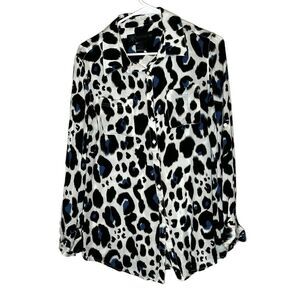 Kardashian Kollection animal print button down blouse size XS